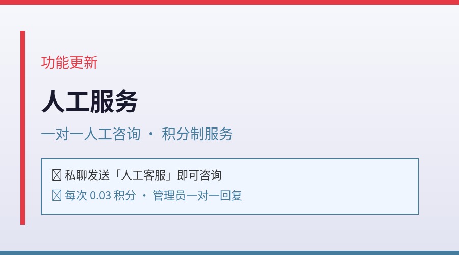 【功能更新】人工服务 用户使用说明