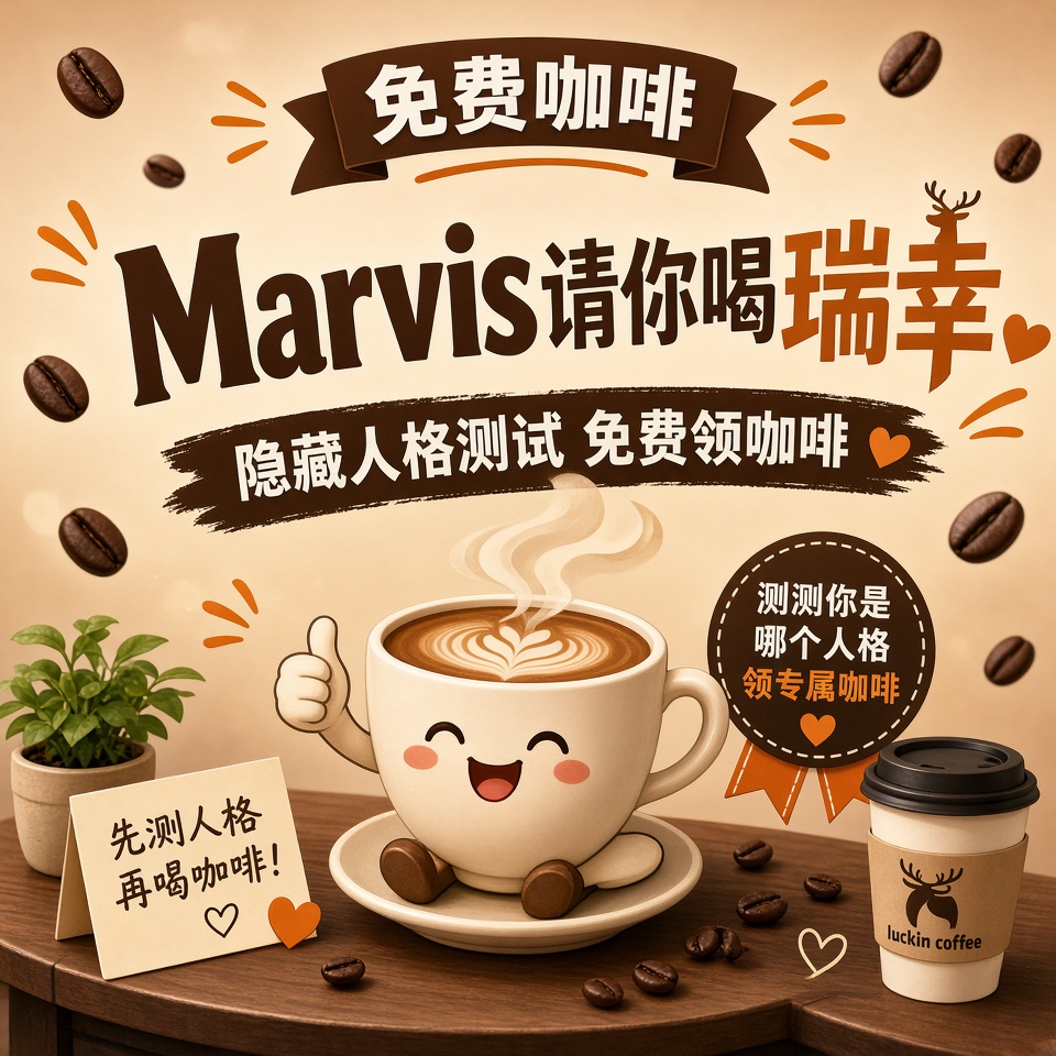 【免费咖啡】瑞幸送咖啡，Marvis请你喝瑞幸